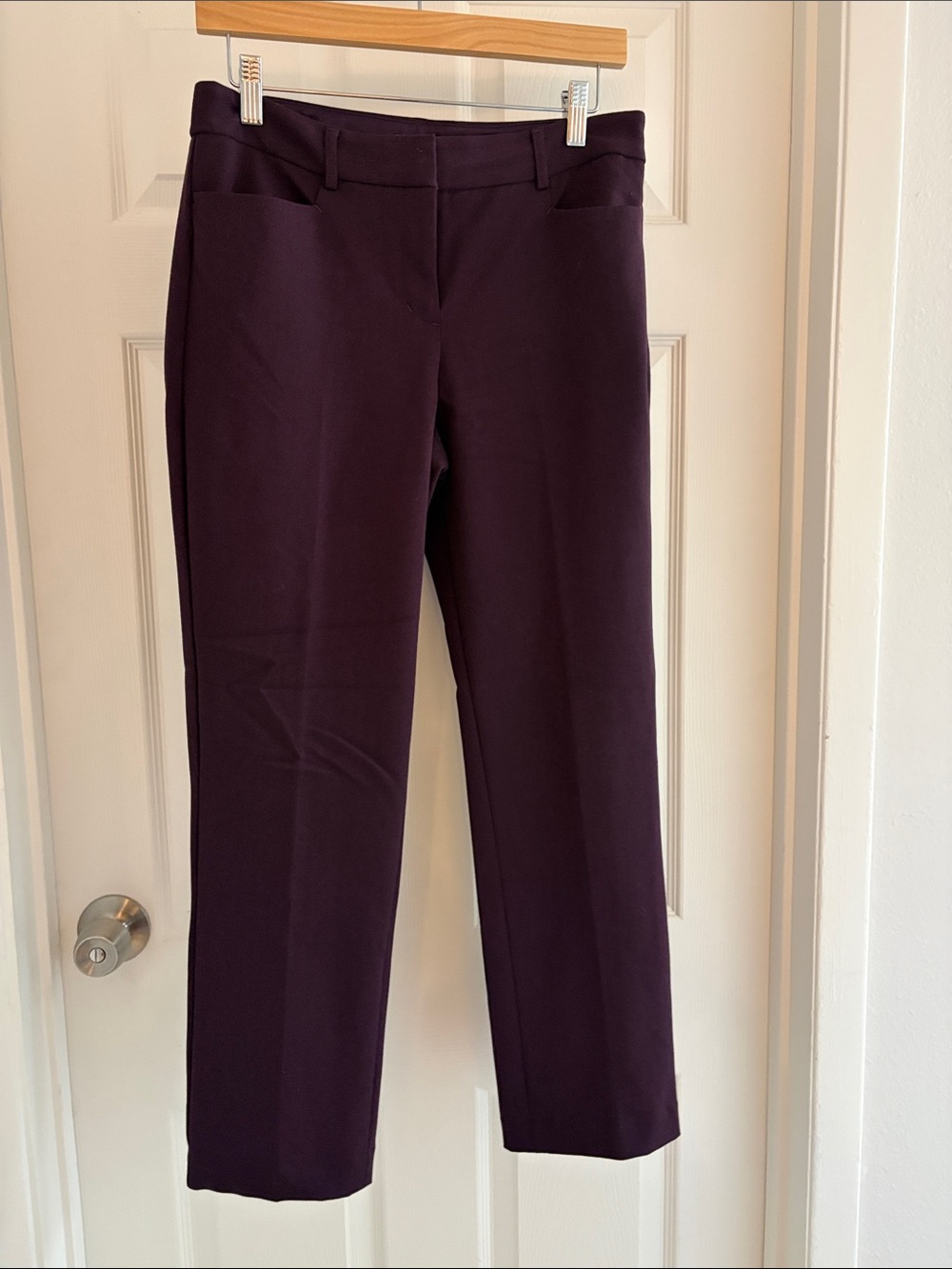 Express Straight-Leg Trousers in Plum